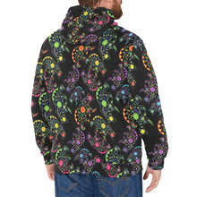 Load image into Gallery viewer, Neon Floral Bears Men&#39;s Long Sleeve Fleece Hoodie
