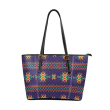 Load image into Gallery viewer, Dreams of Ancestors Indigo Leather Tote Bag
