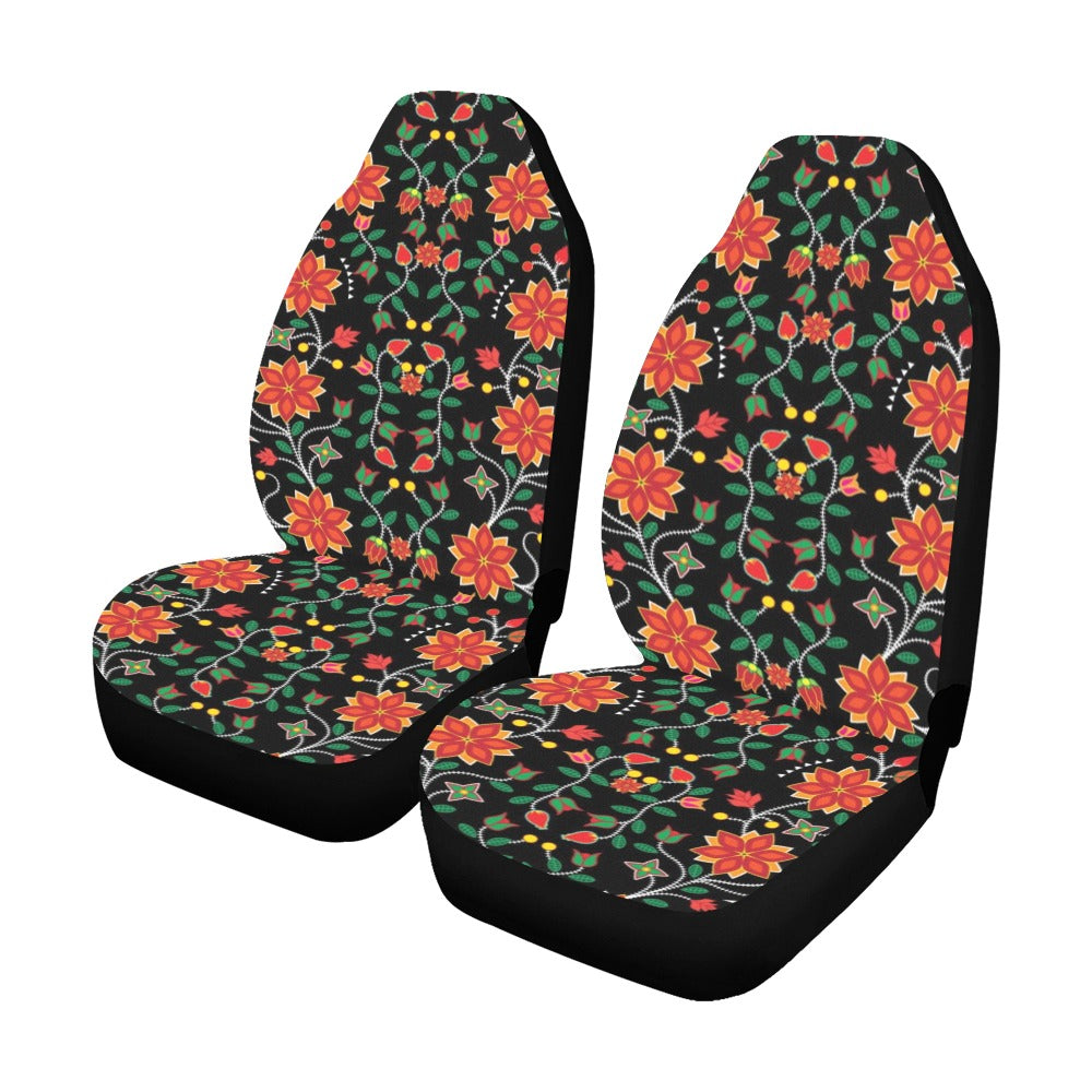 Floral Beadwork Six Bands Car Seat Covers (Set of 2)