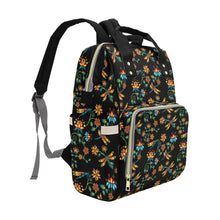 Load image into Gallery viewer, Dragon Lily Noir Multi-Function Diaper Backpack/Diaper Bag
