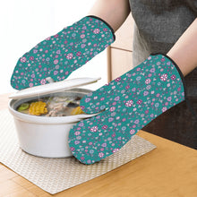 Load image into Gallery viewer, Burgundy Bloom Oven Mitt &amp; Pot Holder
