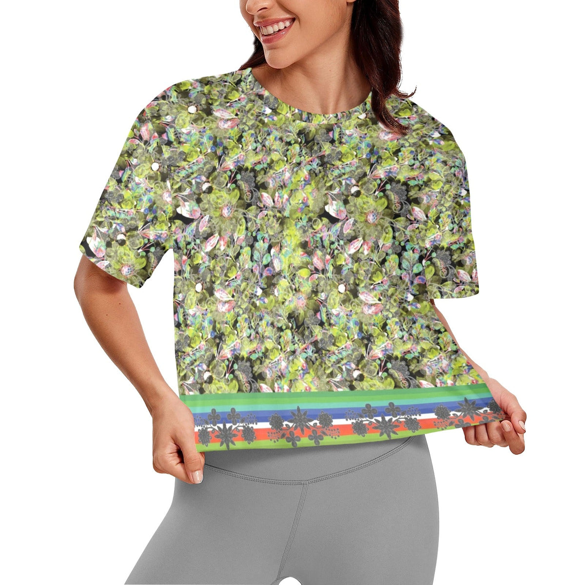 Culture in Nature Green Leaf Crop Top