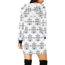 Load image into Gallery viewer, Dakota Damask White Hoodie Dress
