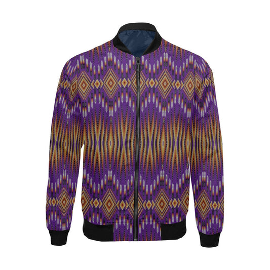 Fire Feather Purple Bomber Jacket