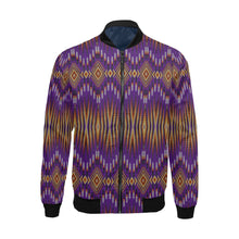 Load image into Gallery viewer, Fire Feather Purple Bomber Jacket for Men
