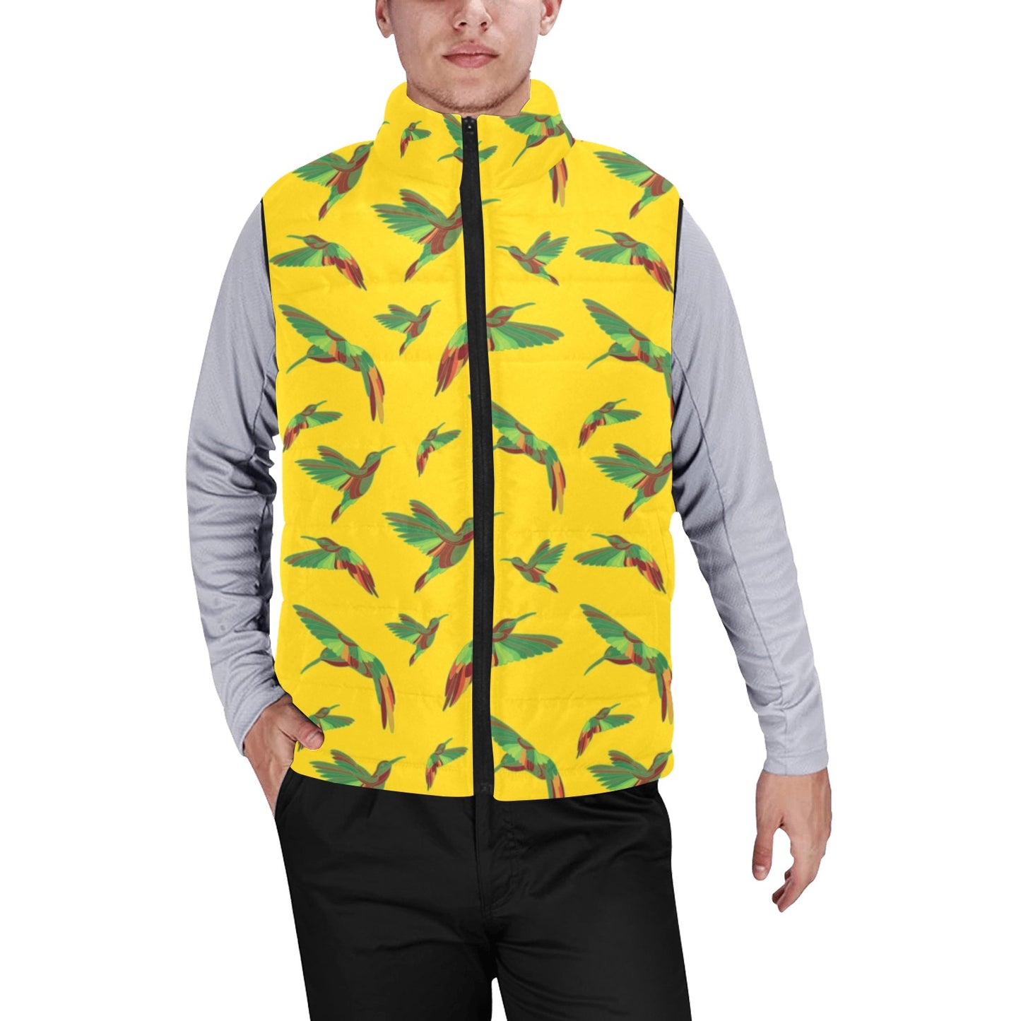 Red Swift Yellow Men's Padded Vest Jacket