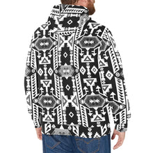 Load image into Gallery viewer, Chiefs Mountain Black and White Men&#39;s Long Sleeve Fleece Hoodie
