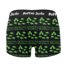 Load image into Gallery viewer, Buffalo Justice Green-Black Men&#39;s Boxer Briefs w/ Custom Waistband (Merged Design) (Model L10)
