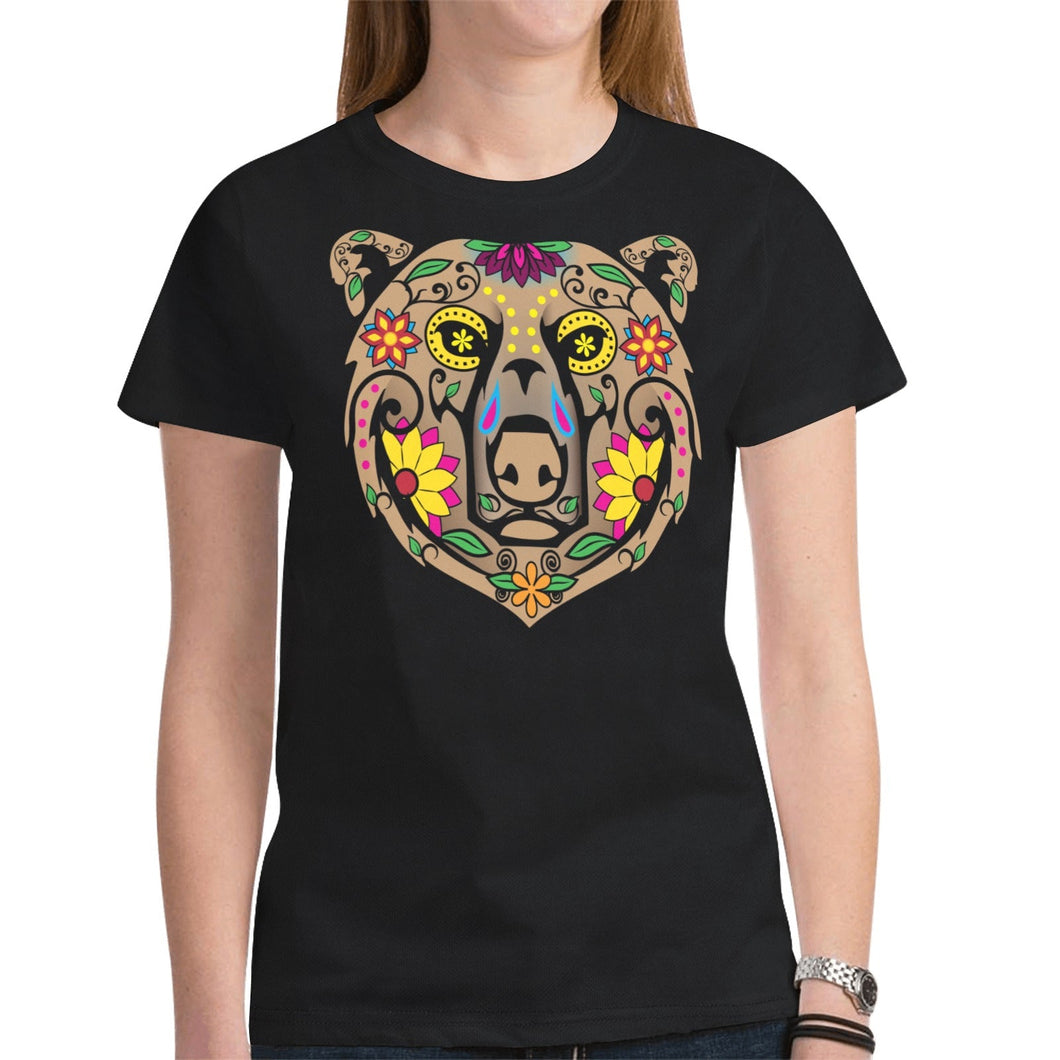 Bear Spirit Guide Black T-shirt for Women