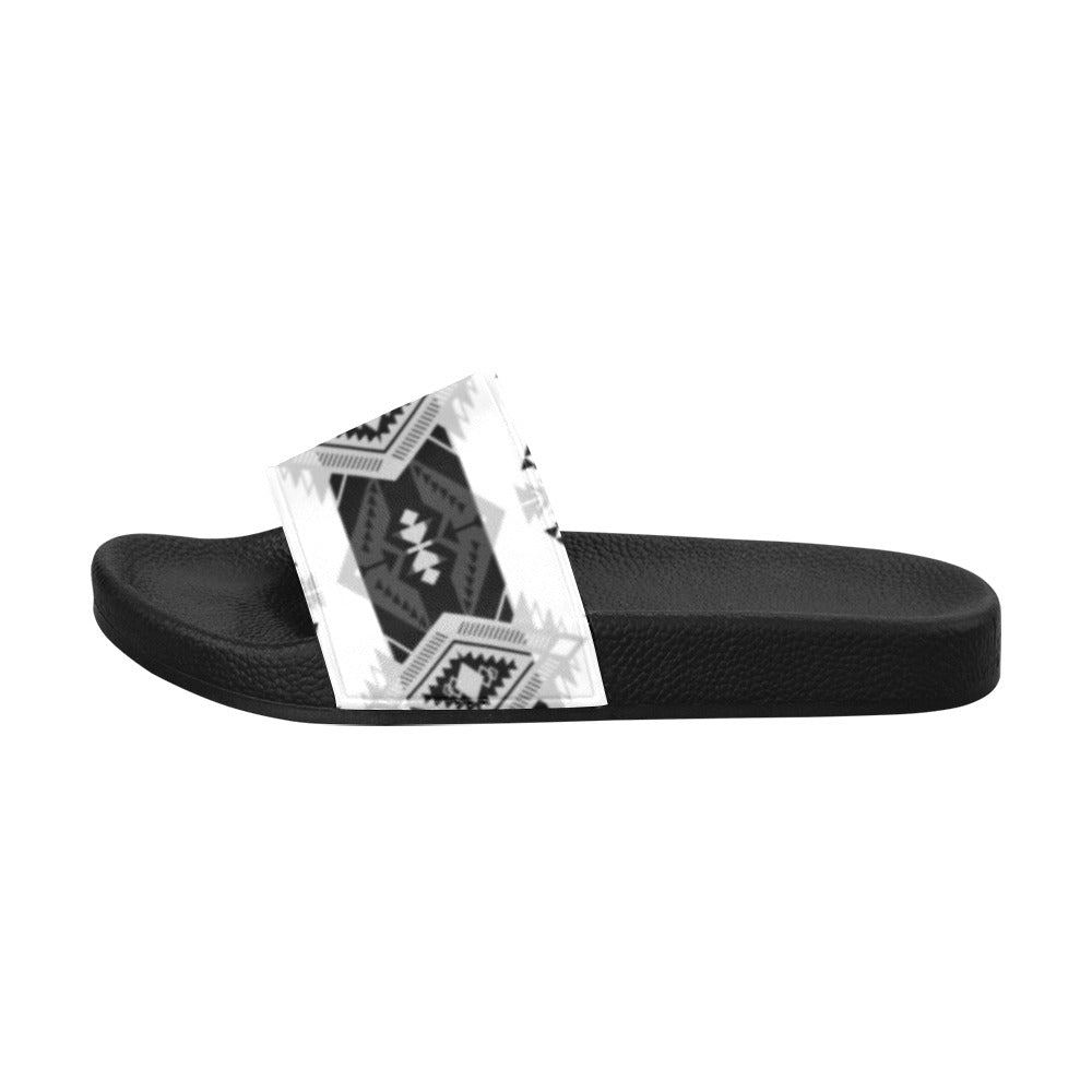 Sovereign Nation Black and White Slide Sandals