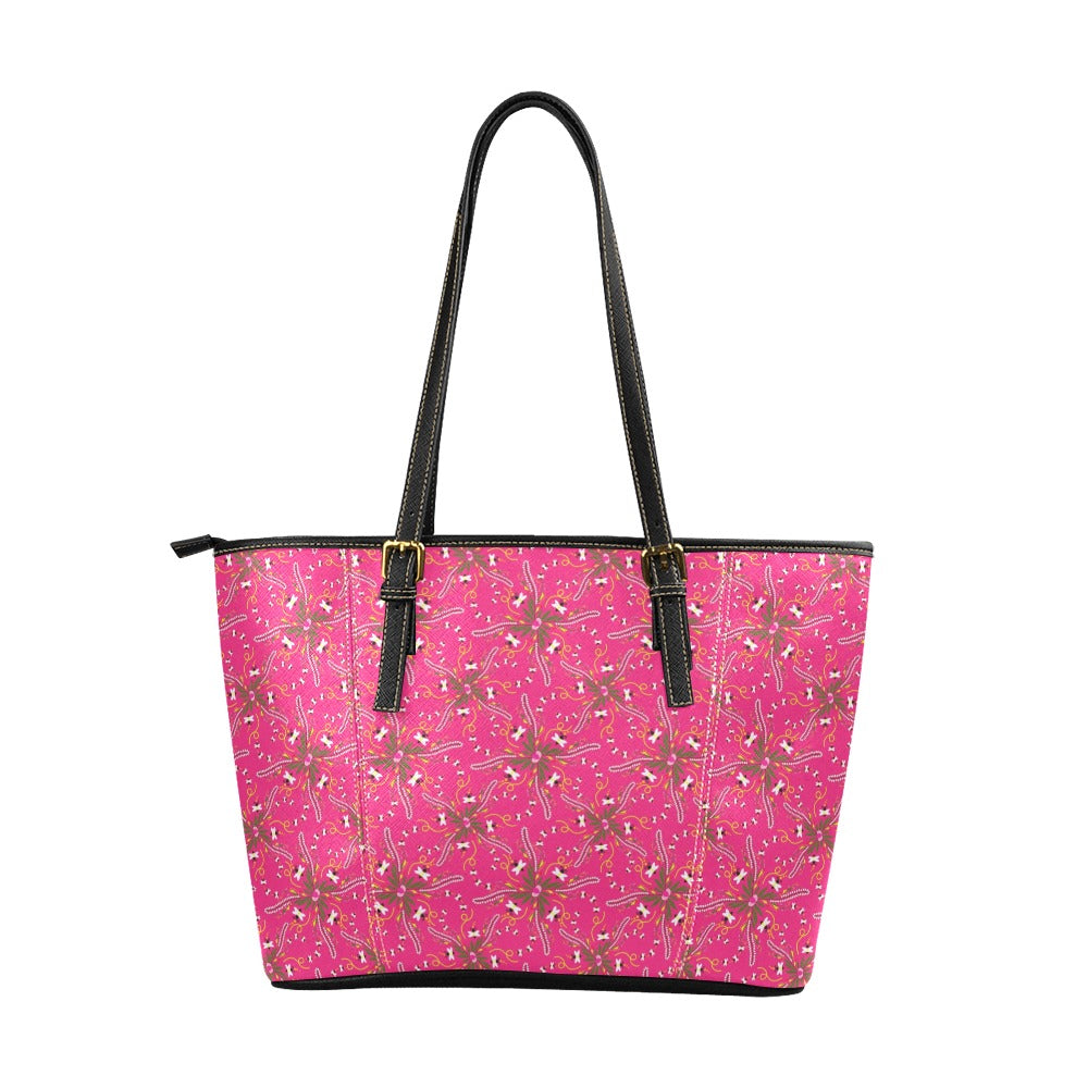 Willow Bee Bubblegum Leather Tote Bag