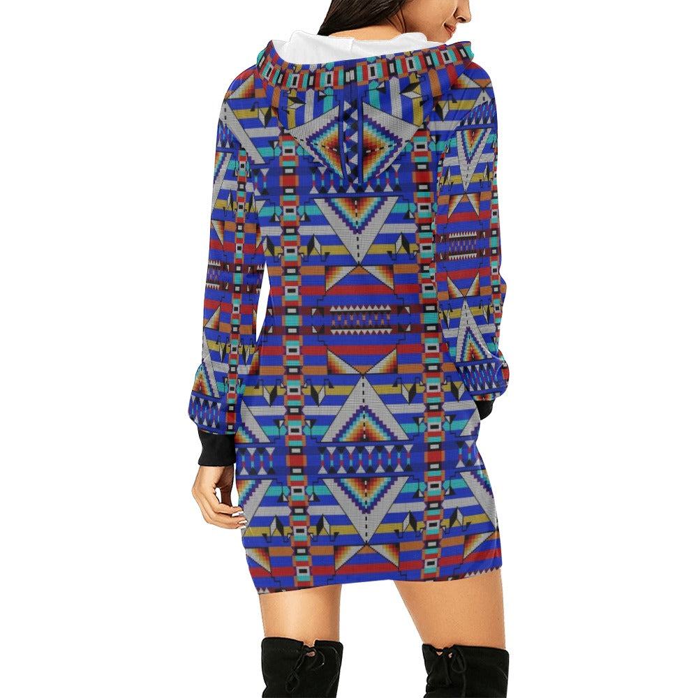 Medicine Blessing Blue Hoodie Dress