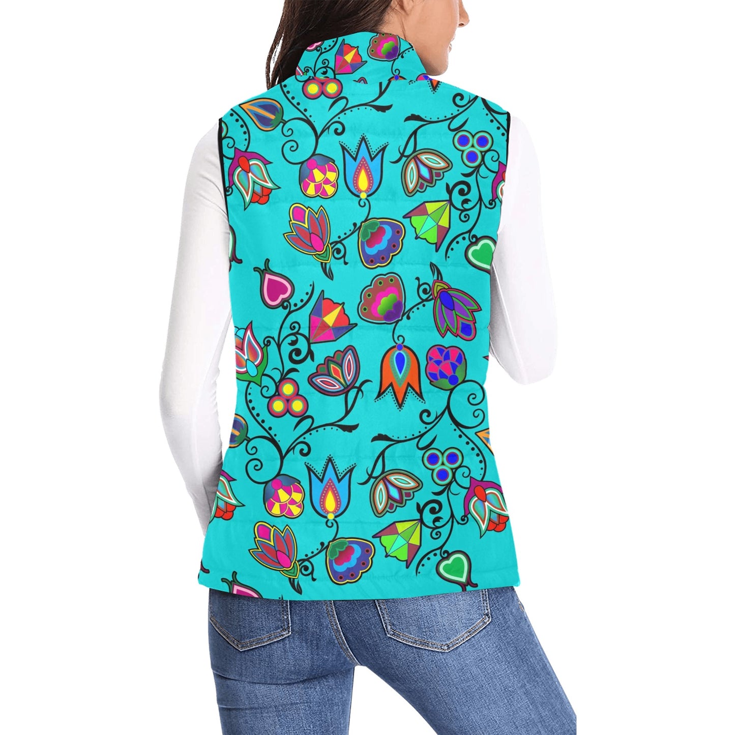 Indigenous Paisley Sky Women's Padded Vest Jacket