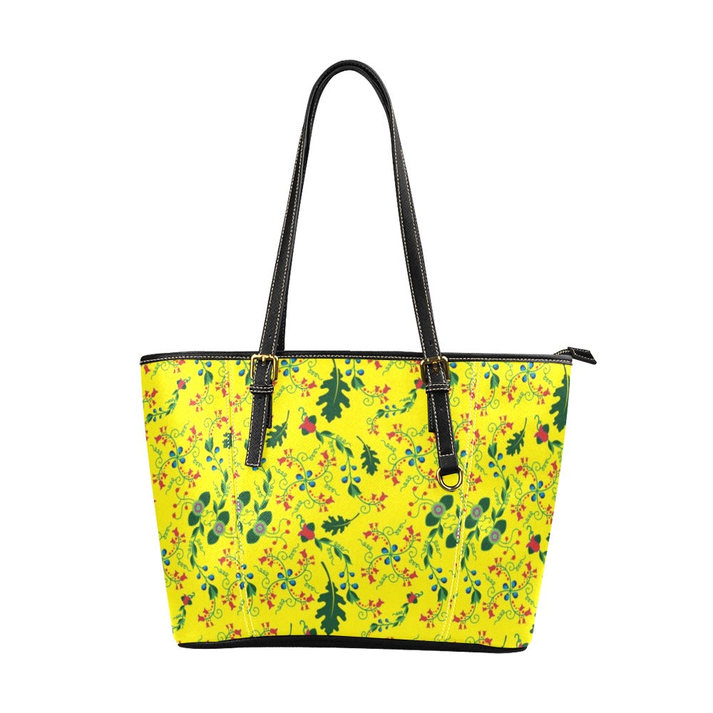 Vine Life Lemon Leather Tote Bag