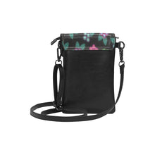 Load image into Gallery viewer, Berry Flowers Black Small Cell Phone Purse
