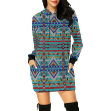 Load image into Gallery viewer, Medicine Blessing Turquoise Hoodie Dress
