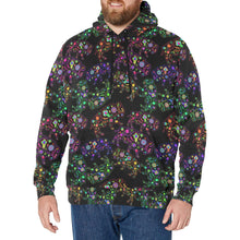 Load image into Gallery viewer, Neon Floral Buffalos Men&#39;s Long Sleeve Fleece Hoodie
