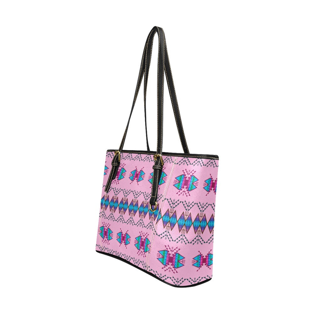 Sacred Trust Carnation Leather Tote Bag