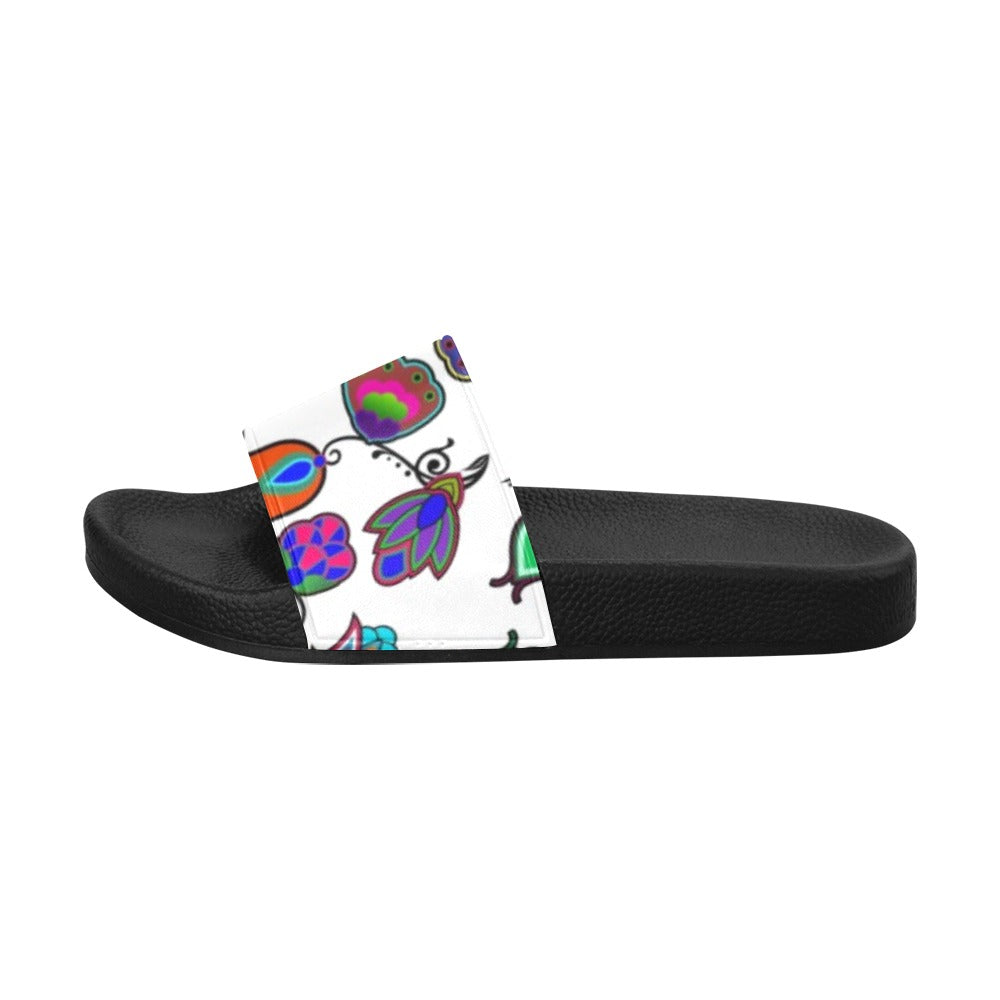 Indigenous Paisley White Women's Slide Sandals