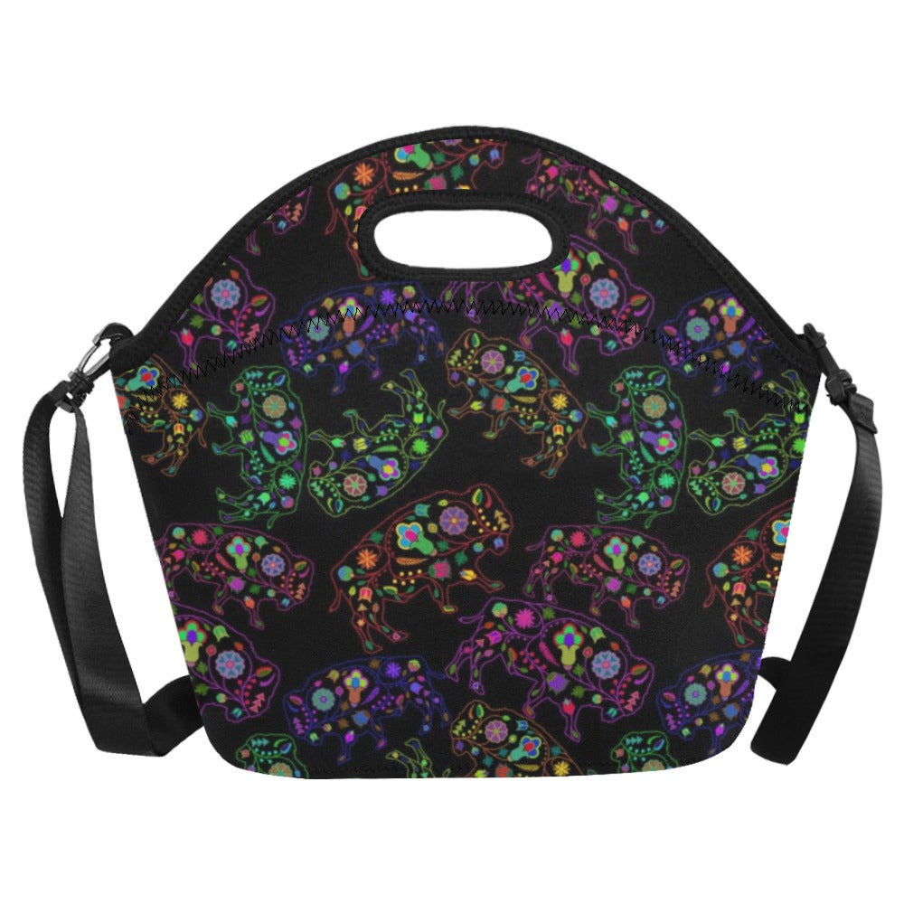 Neon Floral Buffalos Neoprene Lunch Bag/Large