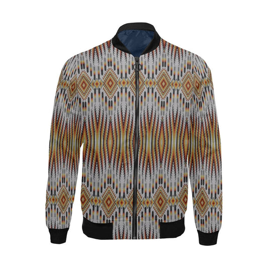 Fire Feather White Bomber Jacket