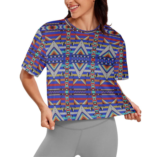 Medicine Blessing Blue Crop Top