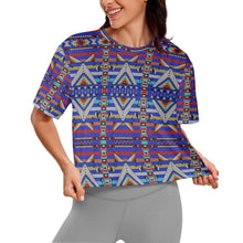 Load image into Gallery viewer, Medicine Blessing Blue Crop Top
