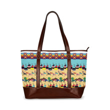 Load image into Gallery viewer, Horses and Buffalo Ledger White Tote Handbag
