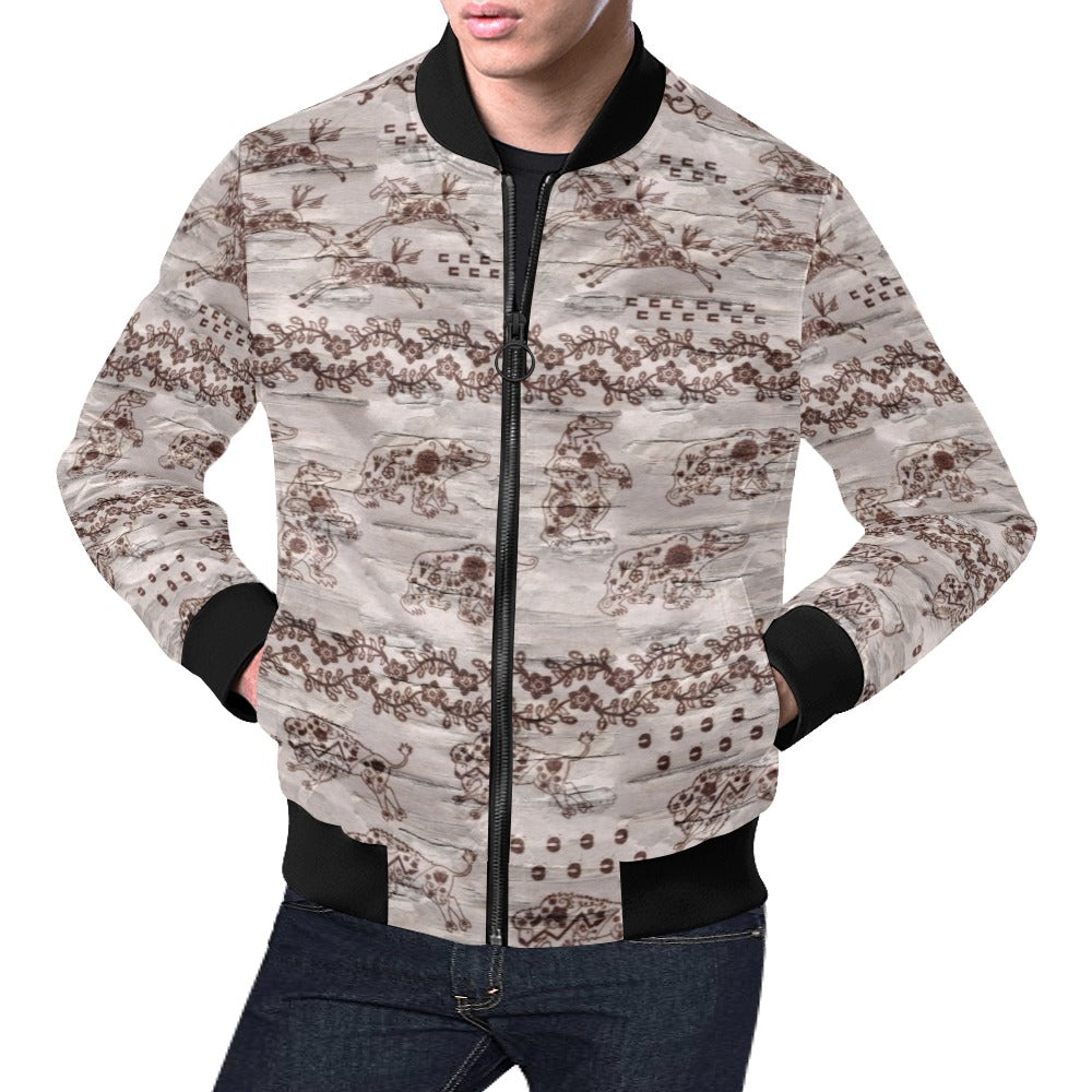 Sacred Run All Over Print Bomber Jacket for Men