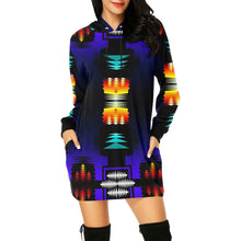 Load image into Gallery viewer, Midnight Sage Fire Hoodie Dress
