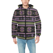 Load image into Gallery viewer, Evening Feather Wheel Men&#39;s Padded Hooded Jacket
