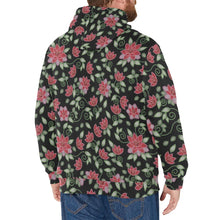 Load image into Gallery viewer, Red Beaded Rose Men&#39;s Long Sleeve Fleece Hoodie
