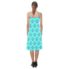 Load image into Gallery viewer, Dakota Damask Turquoise Alcestis Slip Dress
