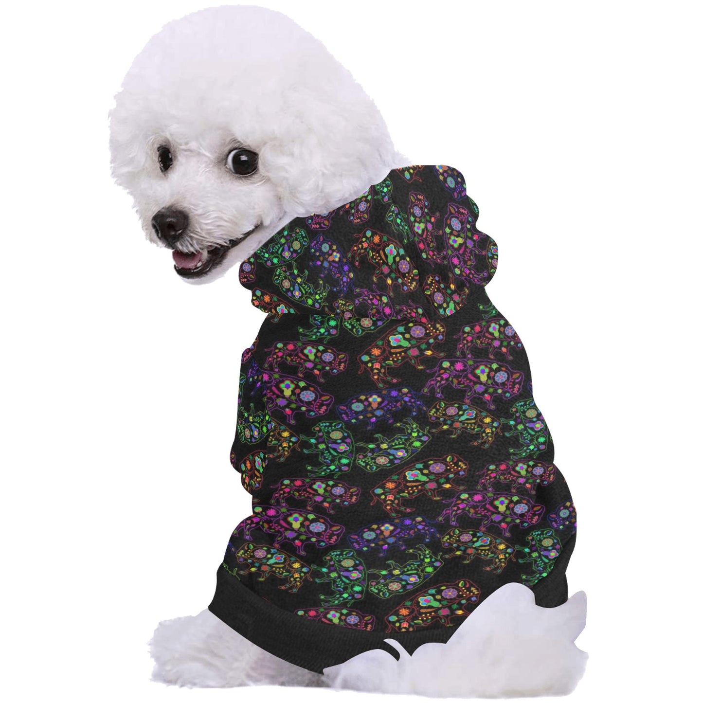 Neon Floral Buffalos Pet Dog Hoodie