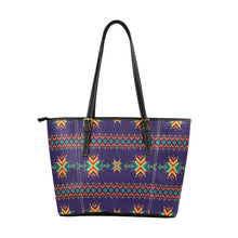 Load image into Gallery viewer, Dreams of Ancestors Indigo Leather Tote Bag
