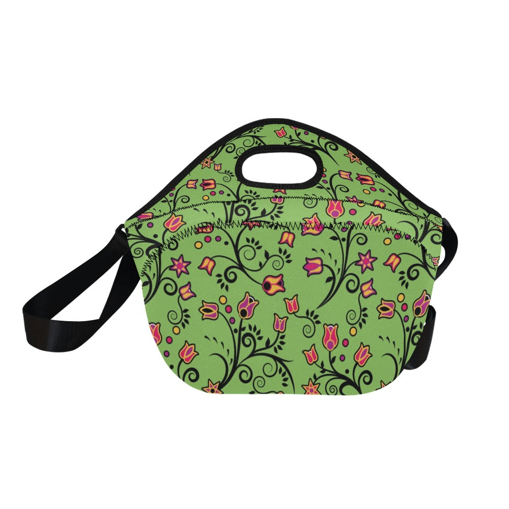 LightGreen Yellow Star Neoprene Lunch Bag/Large