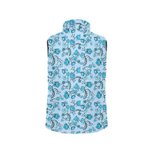 Load image into Gallery viewer, Blue Floral Amour Women&#39;s Padded Vest Jacket
