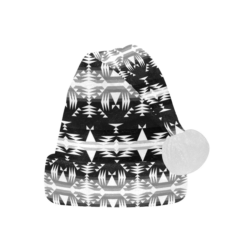 Between the Mountains Black and White Santa Hat