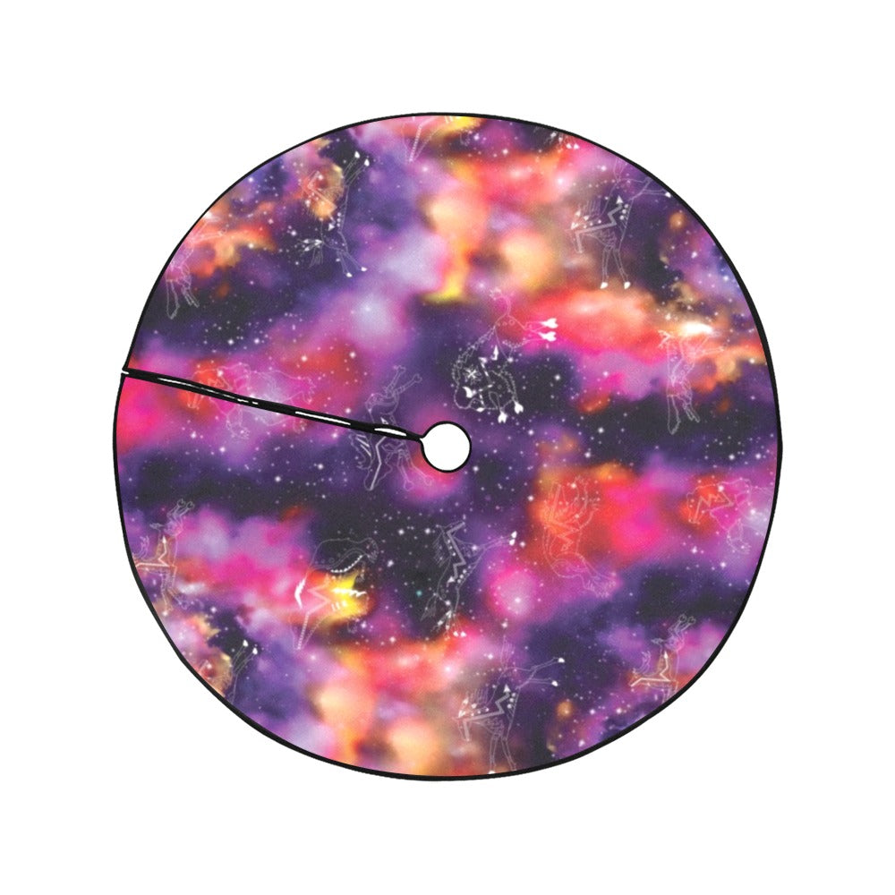 Animal Ancestors Cosmic Swirl Purple and Red Tree Skirt
