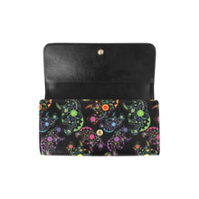 Load image into Gallery viewer, Neon Floral Bears Women&#39;s Trifold Wallet
