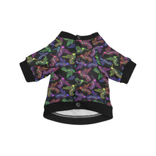 Load image into Gallery viewer, Neon Floral Hummingbirds Pet Dog Round Neck Shirt
