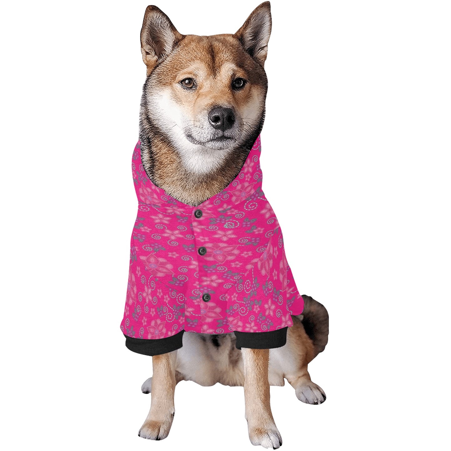 Berry Picking Pink Pet Dog Hoodie