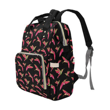 Load image into Gallery viewer, Red Swift Colourful Black Multi-Function Diaper Backpack/Diaper Bag
