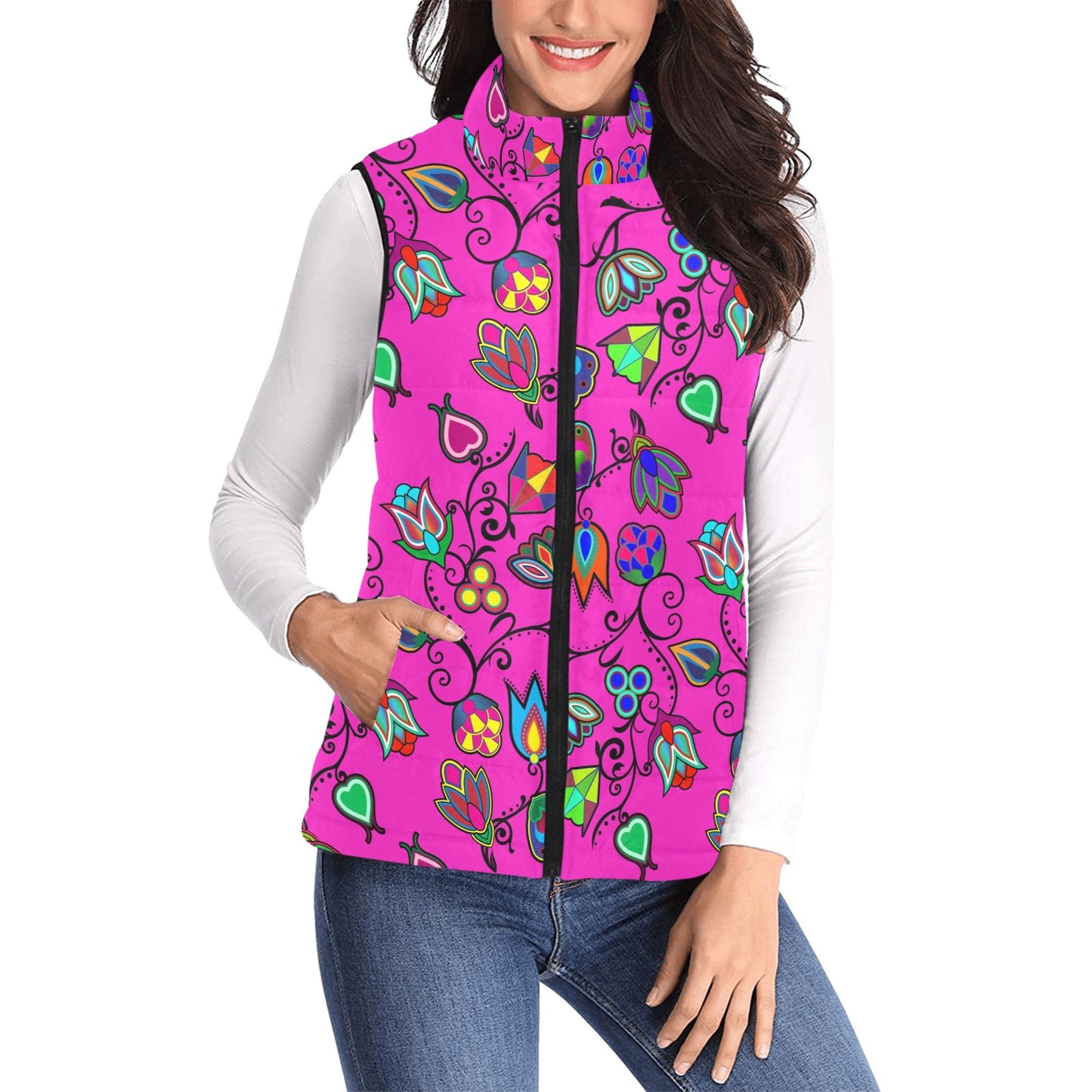 Indigenous Paisley Women's Padded Vest Jacket