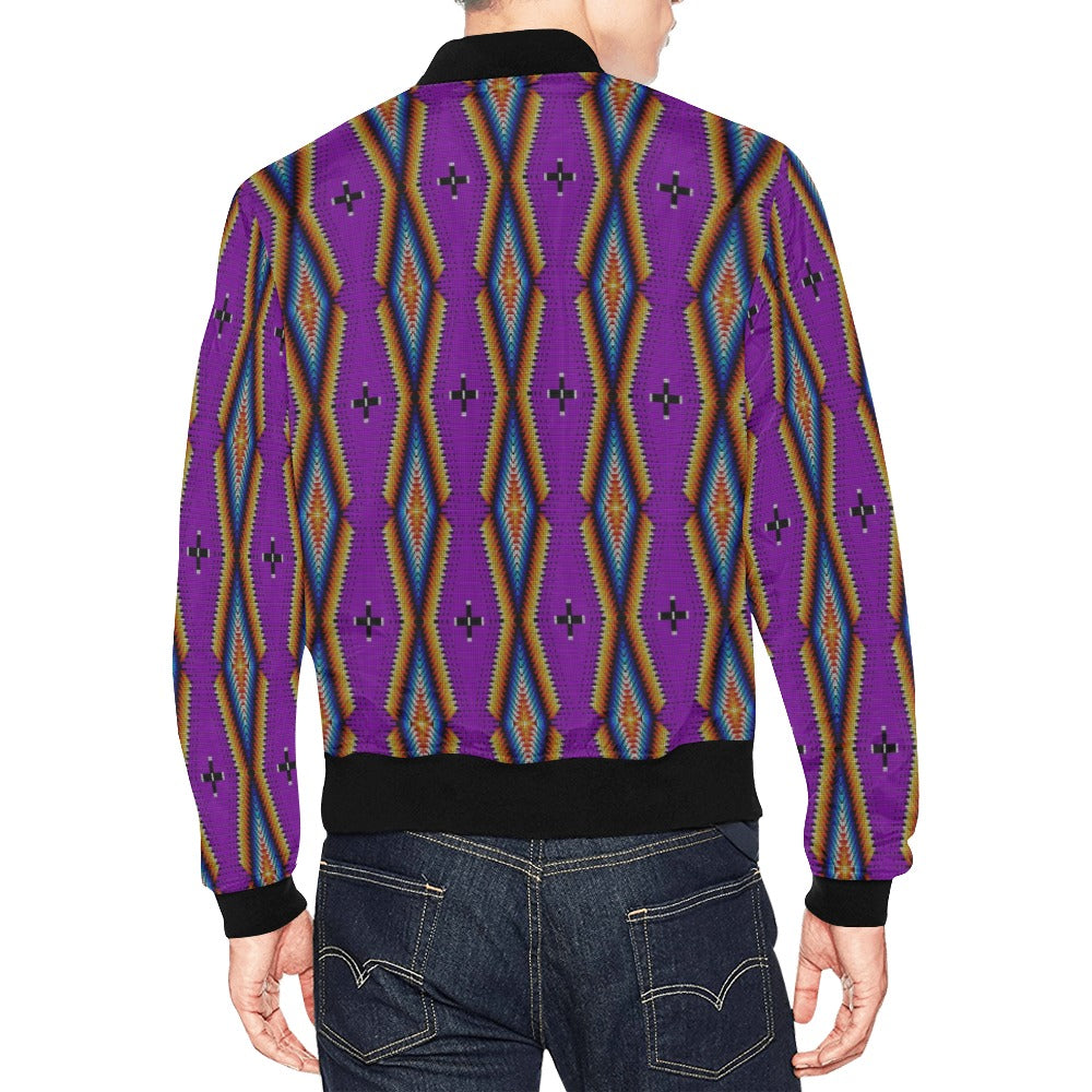 Diamond in the Bluff Purple Bomber Jacket for Men