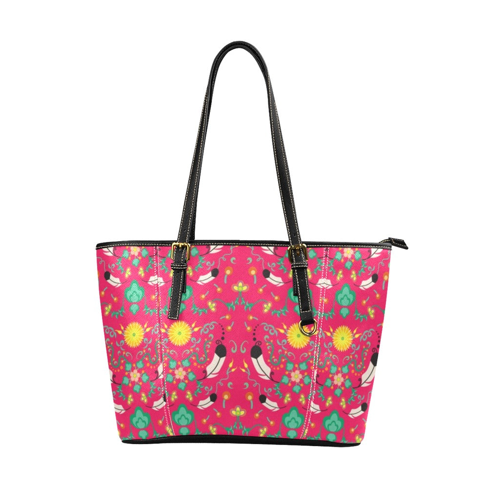 New Growth Pink Leather Tote Bag