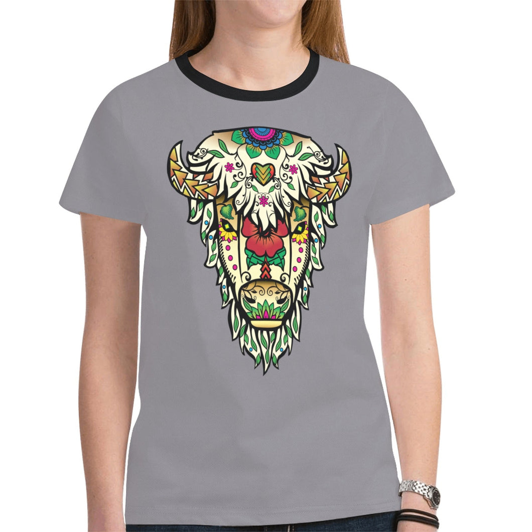 Buffalo Spirit Guide (Dark Gray) New T-shirt for Women