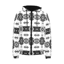 Load image into Gallery viewer, Sovereign Nation Black and White Men&#39;s Padded Hooded Jacket
