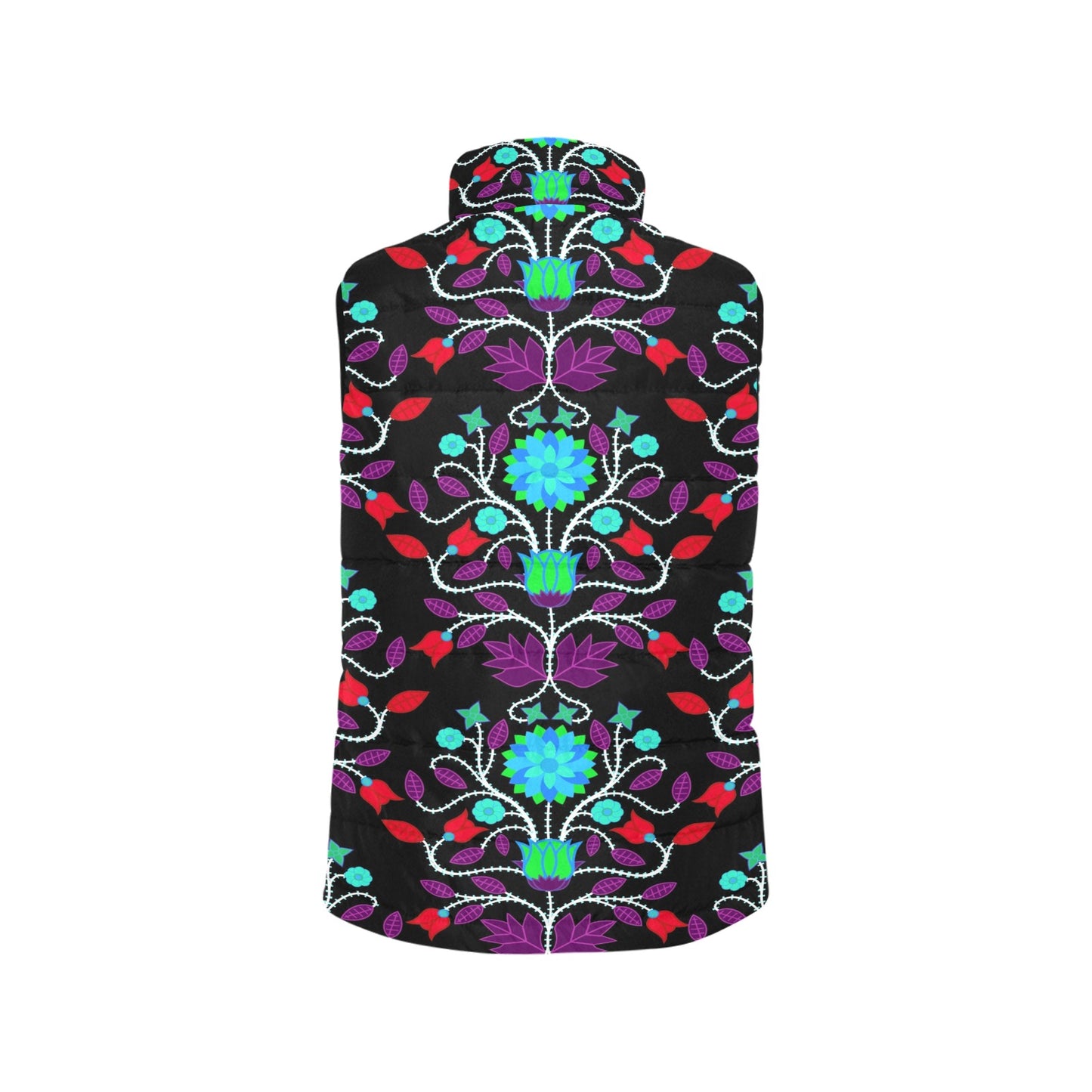 Floral Beadwork Four Clans Winter Women's Padded Vest Jacket