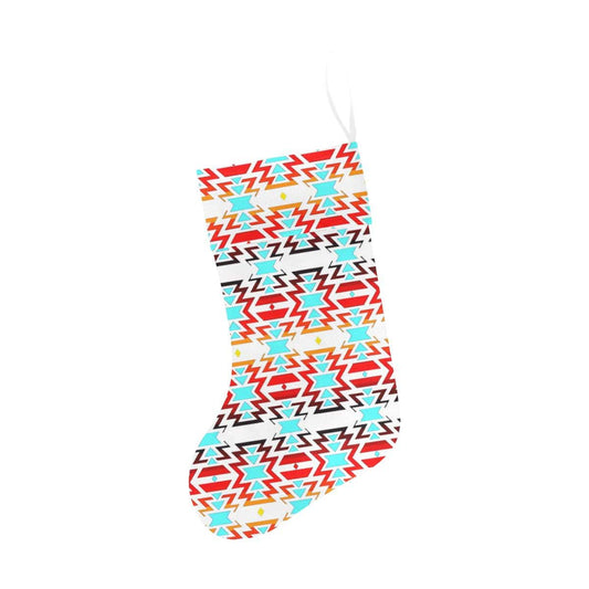 White Fire and Turquoise Christmas Stocking